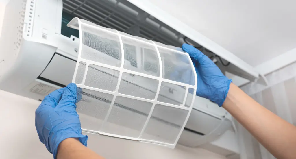 AC service and air filter cleaning