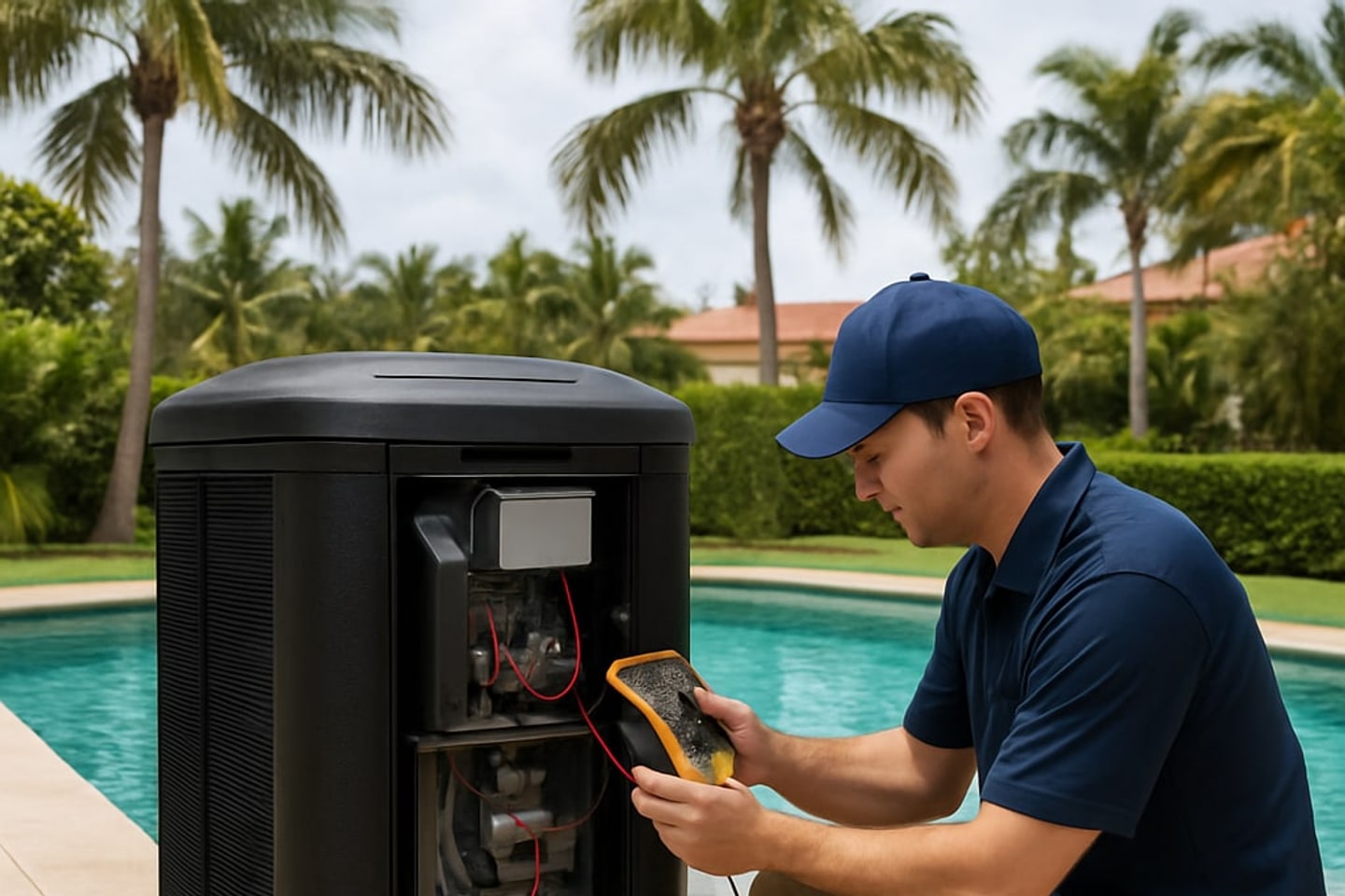 Pool Heater Repair crew in Boynton Beach