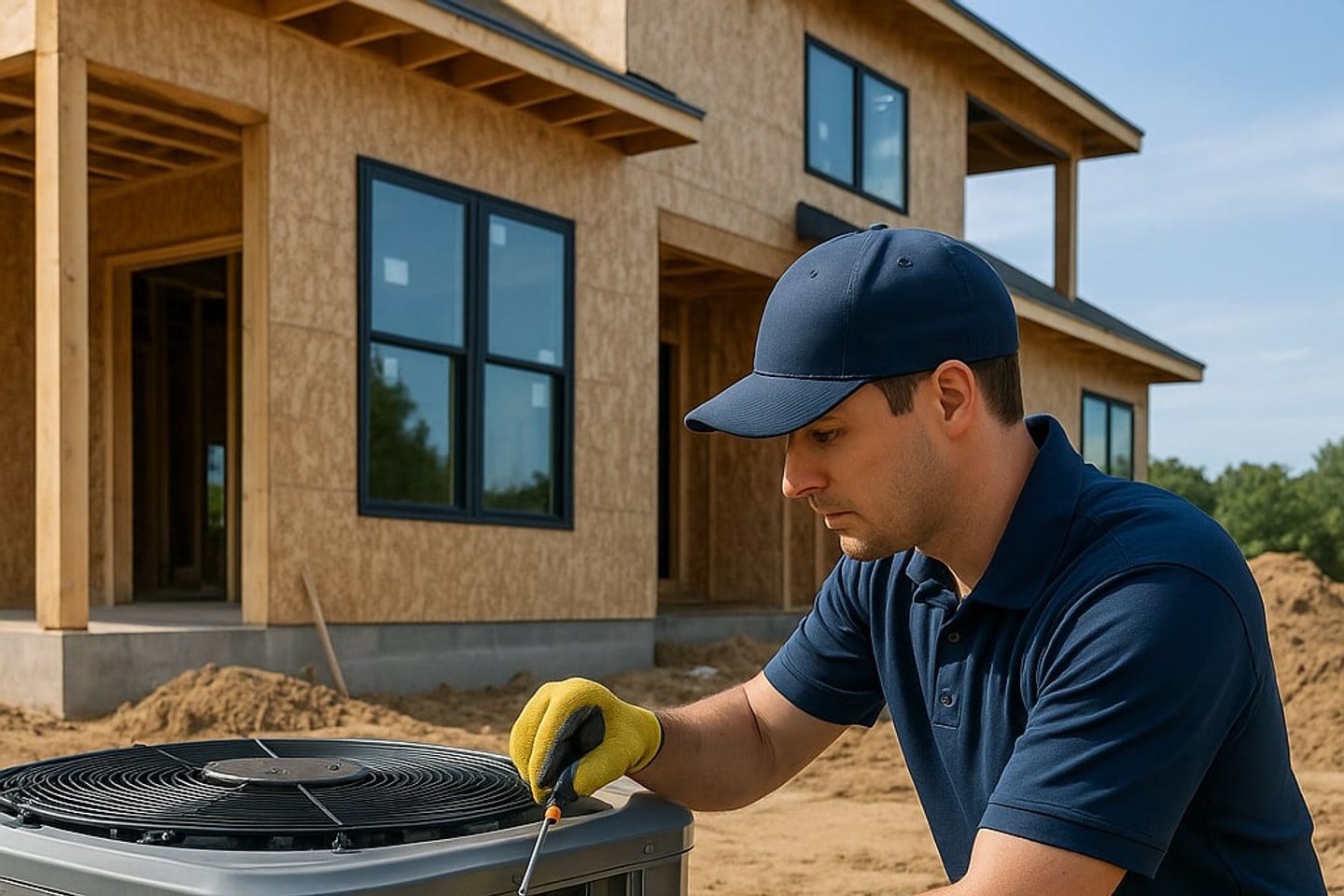 New Construction HVAC crew in Davie